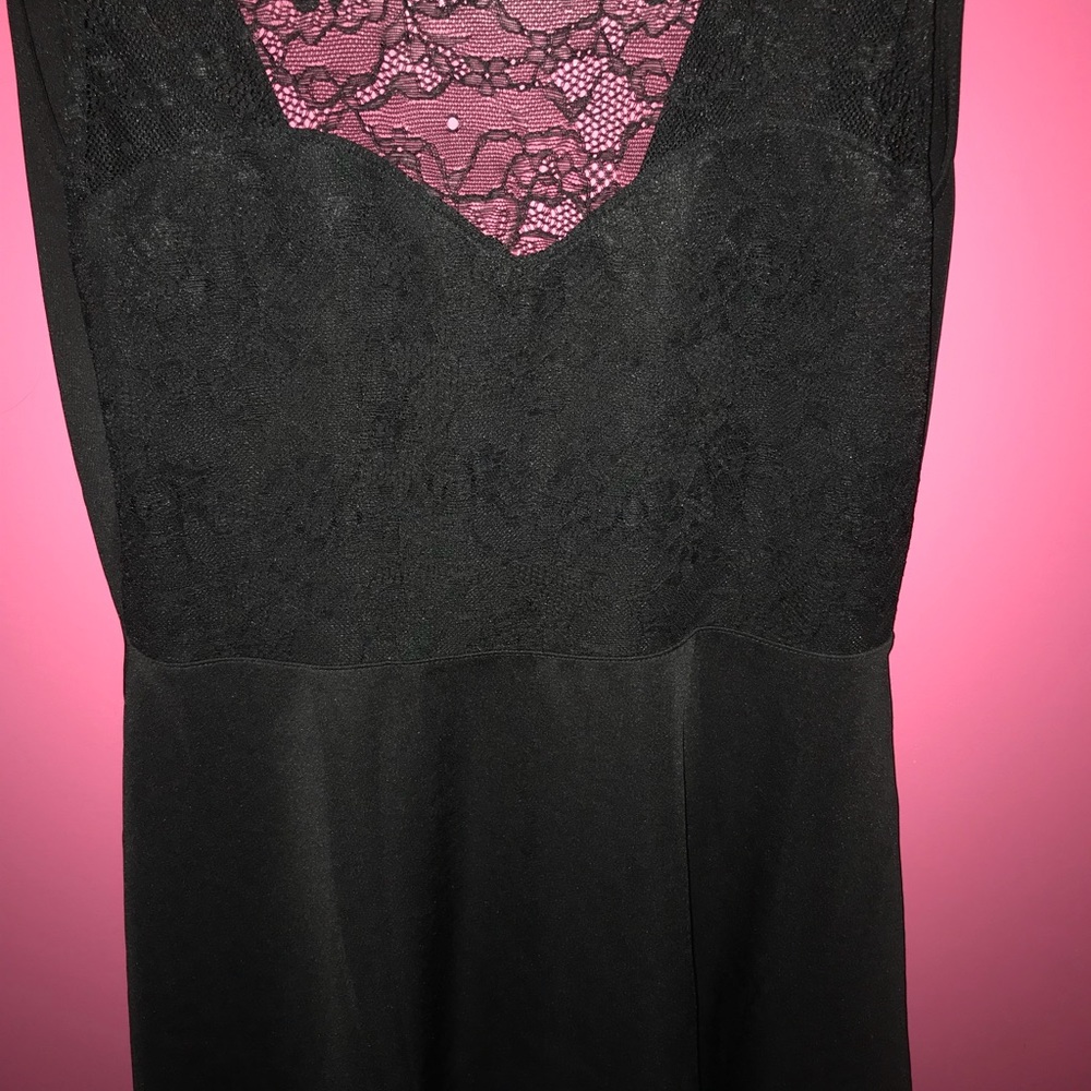 Black lace short dress